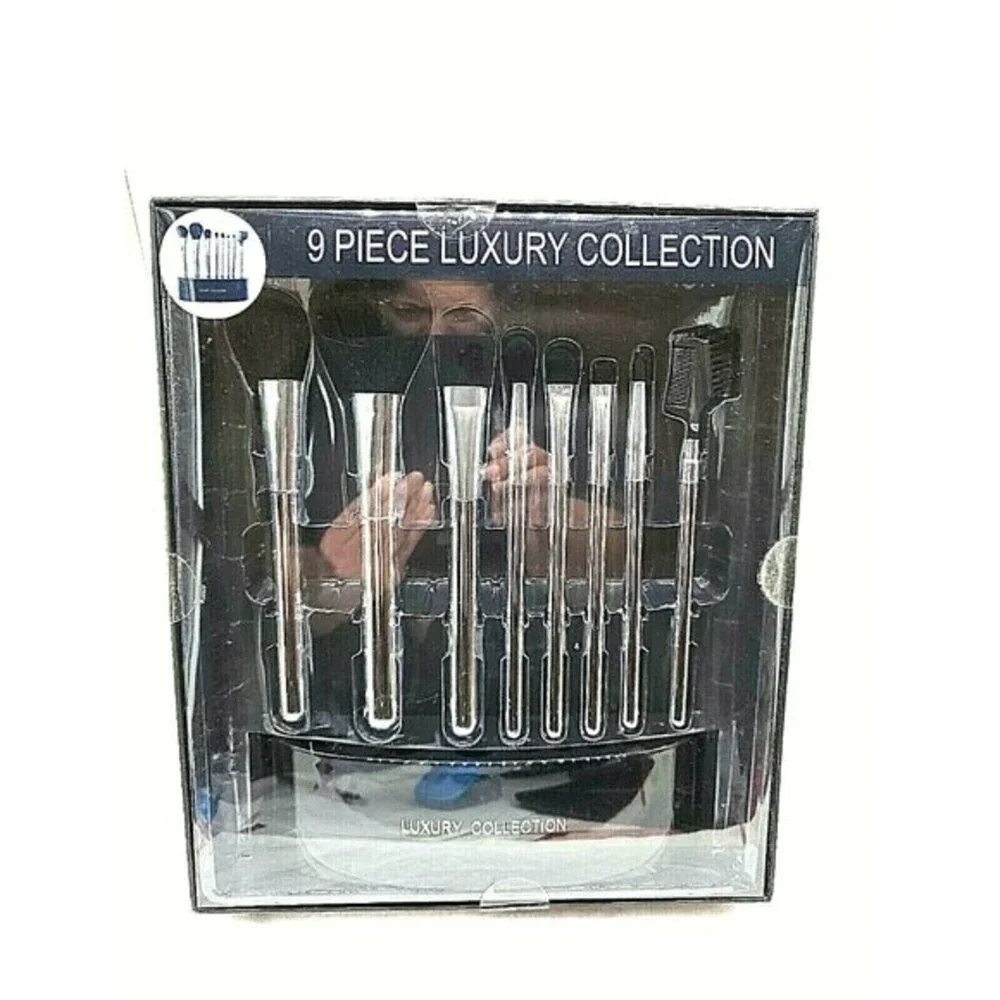 9 Pcs LUXURY COLLECTION Makeup Brush Set Kit Cosmetic Stand GIFT SET BRAND NEW!